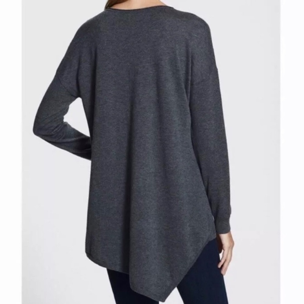 Joie Tambrel Asymmetrical Hem Cashmere Blend Gray V-Neck Sweater Sz XS - Picture 14 of 14